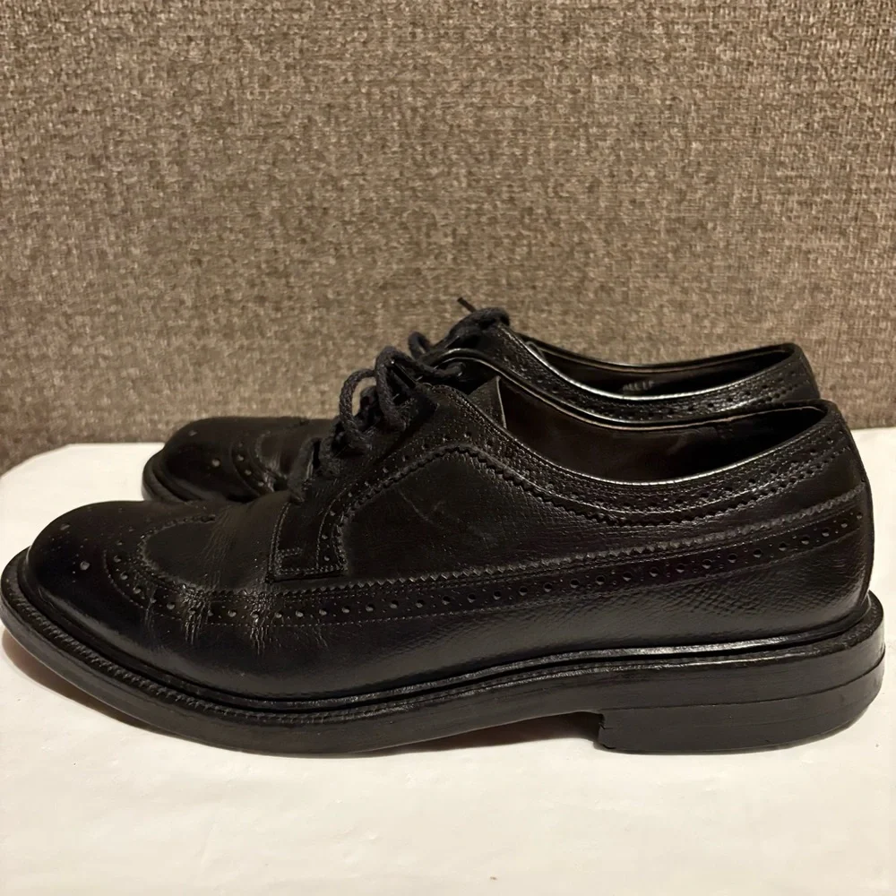 Hanover Master Flex Men's‎ Size 9 D/B Black Leather Wingtip Oxford Dress Shoes